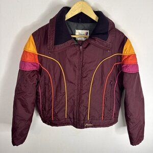 Vintage Polaris Snowmobile Jacket Women’s M Burgundy Pink Orange 80s Retro